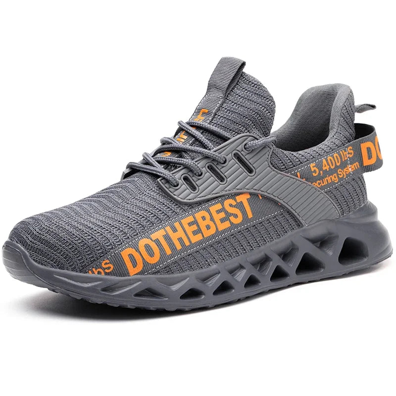 Safety Shoes Men Steel Toe Lightweight Anti Smash Work Sneakers