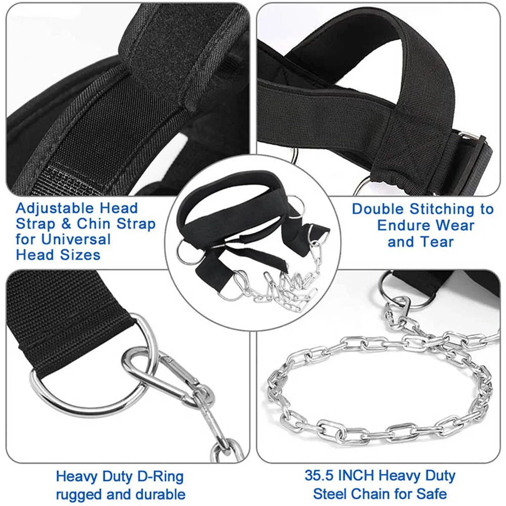 Neck Power Training Strap Adjustable Head Harness Gym Fitness