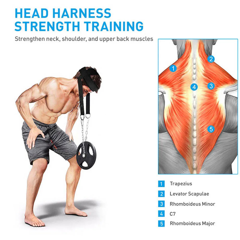 Neck Power Training Strap Adjustable Head Harness Gym Fitness