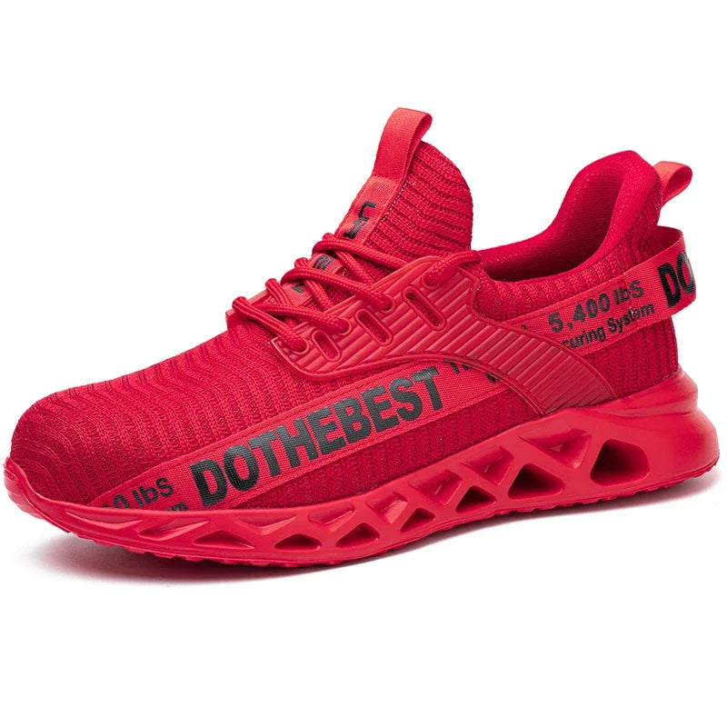 Safety Shoes Men Steel Toe Lightweight Anti Smash Work Sneakers