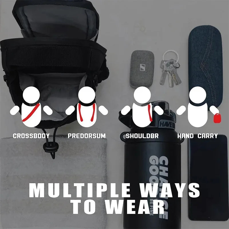 Magnetic Gym Bag Large Capacity Phone Pocket Water Bottle Pouch