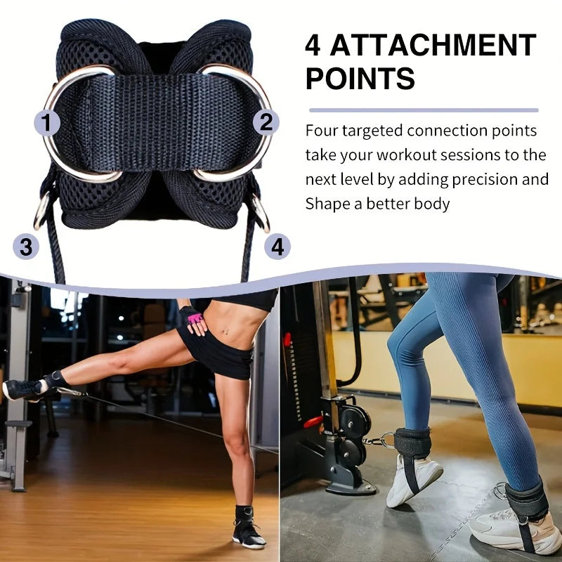 Fitness Ankle Straps Adjustable D-Ring Gym Leg Workout Cuffs
