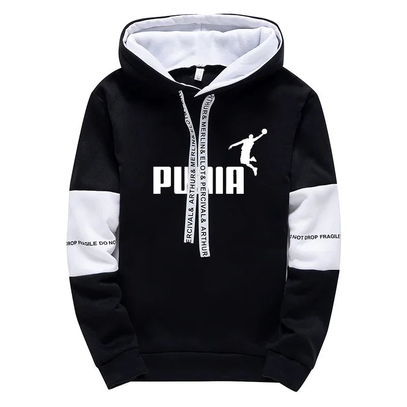 Mens Sports Tracksuit Hoodie Print Casual Gym Jogging Pants