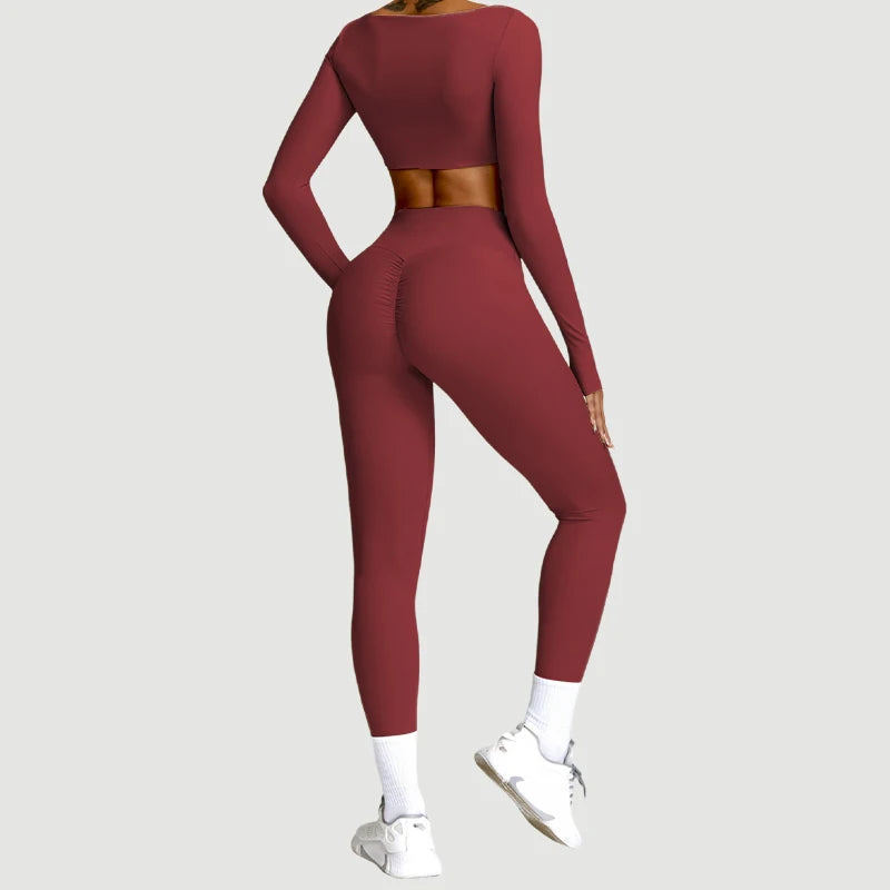 Women Tracksuit 2PCS Yoga Suit Quick Dry Gym Running Set