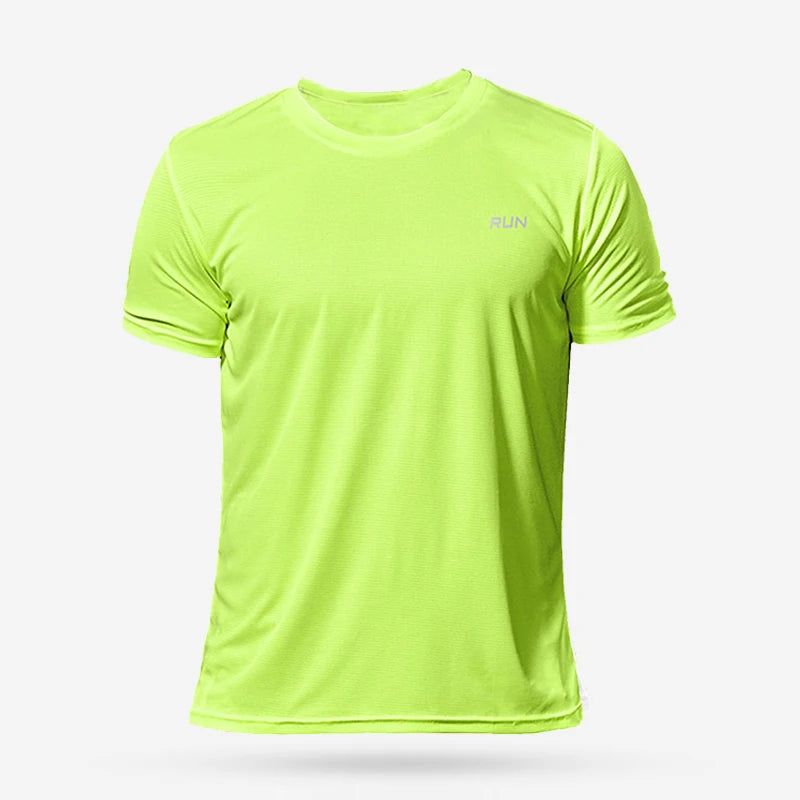 Summer Mens Quick Dry Running Shirts for Men - Oversized Short Sleeve Fitness Gym T-Shirts