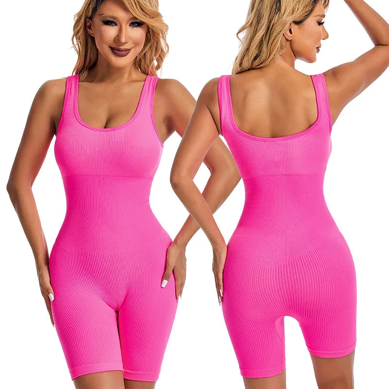 Women's Yoga Set Short Tracksuit Gym Workout Fitness Bodysuit