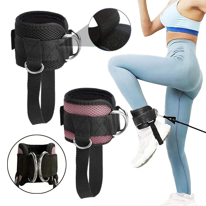 Fitness Ankle Straps Adjustable D-Ring Gym Leg Workout Cuffs