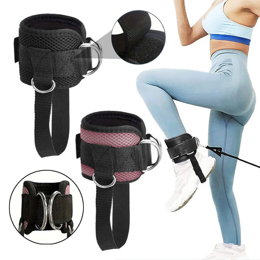 Fitness Ankle Straps Adjustable D-Ring Gym Leg Workout Cuffs