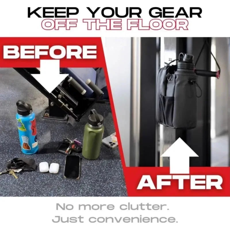 Magnetic Gym Bag Large Capacity Phone Pocket Water Bottle Pouch