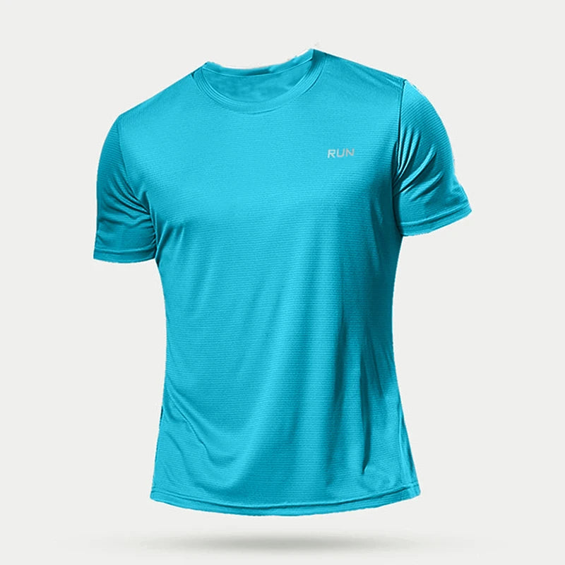 Summer Mens Quick Dry Running Shirts for Men - Oversized Short Sleeve Fitness Gym T-Shirts