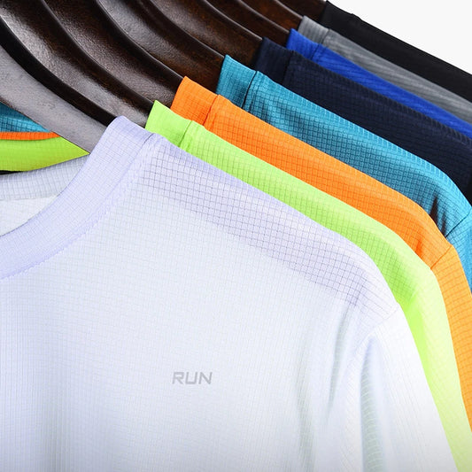 Summer Mens Quick Dry Running Shirts for Men - Oversized Short Sleeve Fitness Gym T-Shirts