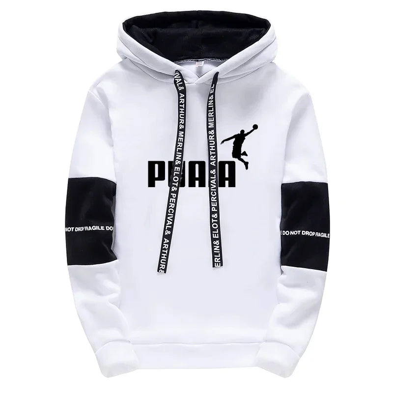 Mens Sports Tracksuit Hoodie Print Casual Gym Jogging Pants