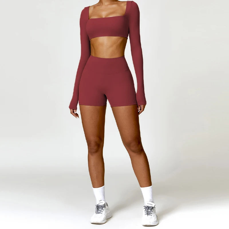 Women Tracksuit 2PCS Yoga Suit Quick Dry Gym Running Set