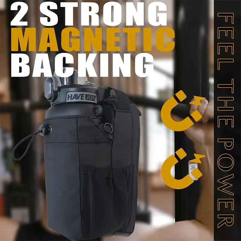 Magnetic Gym Bag Large Capacity Phone Pocket Water Bottle Pouch