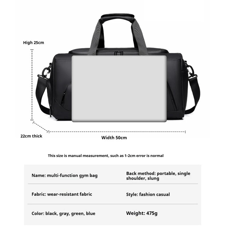 Sports Gym Bag Large Capacity Travel Duffel Shoes Storage