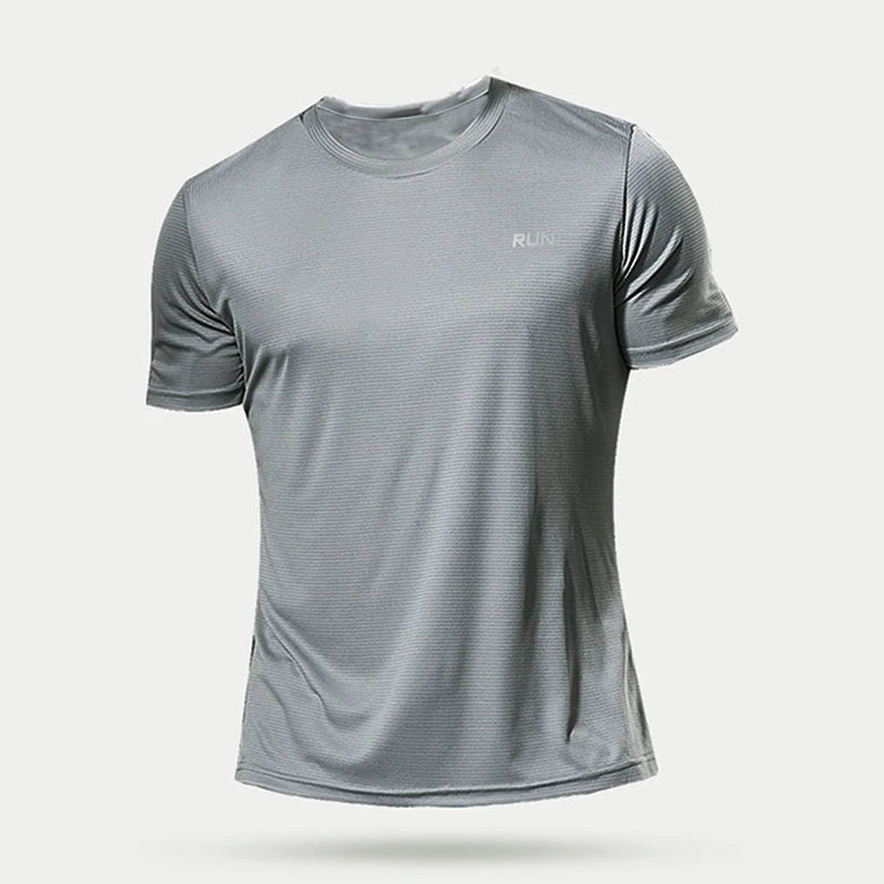 Summer Mens Quick Dry Running Shirts for Men - Oversized Short Sleeve Fitness Gym T-Shirts