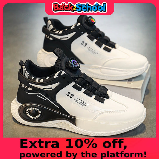Men's Sneakers Rotating Buckle Non Slip Lace Up Outdoor Shoes