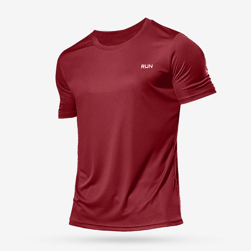 Summer Mens Quick Dry Running Shirts for Men - Oversized Short Sleeve Fitness Gym T-Shirts