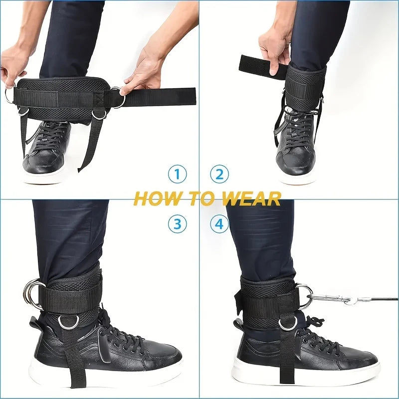 Fitness Ankle Straps Adjustable D-Ring Gym Leg Workout Cuffs