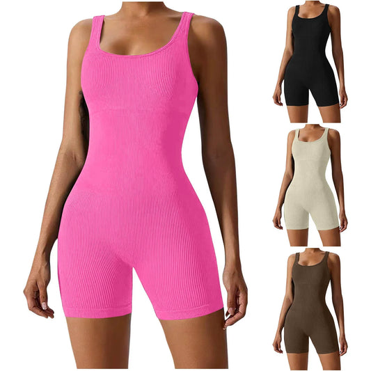 Women's Yoga Set Short Tracksuit Gym Workout Fitness Bodysuit