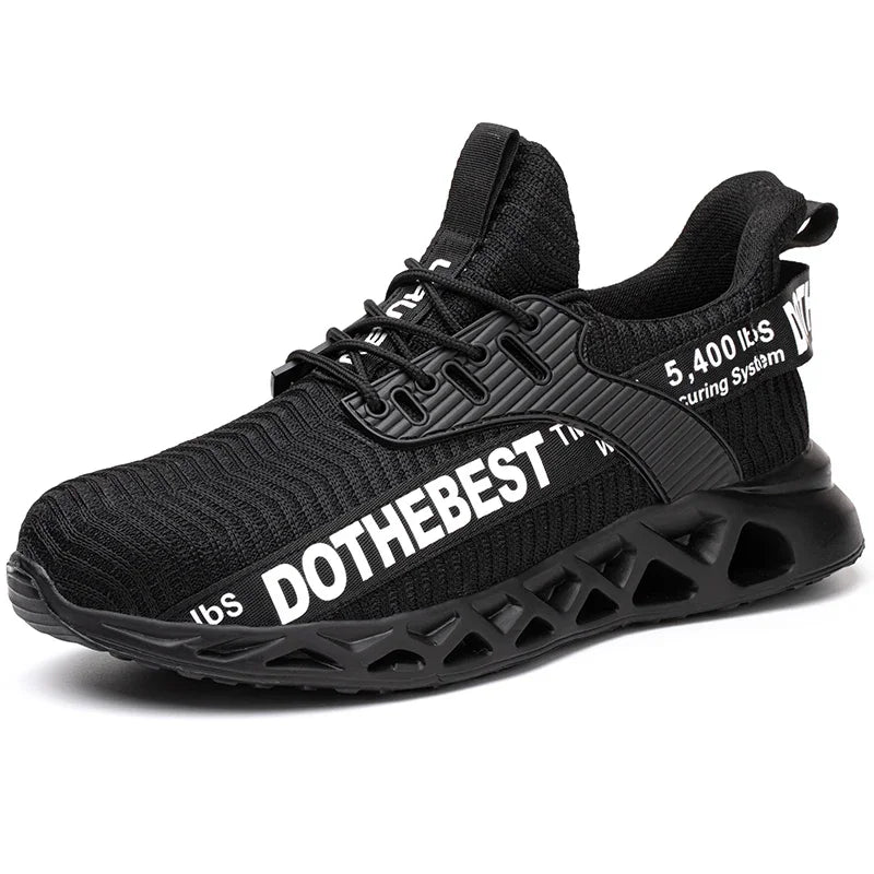 Safety Shoes Men Steel Toe Lightweight Anti Smash Work Sneakers